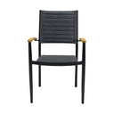 Metal Indoor Outdoor Dining Chair (Set of 2) - Gray And Black