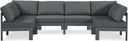 Nizuc - Outdoor Patio 6 Piece Modular Sectional With Gray Frame