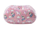 Microfiber Round Unicorn Pouf Cover - Pink And White