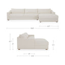 Farrow - Right Sectional - Flecked Oat - Moe's Home Collection - Stationary Sectionals - Elite Enclave Home