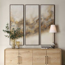 Smoke Break - Hand Painted Modern Art (Set of 3) - Black / Gray / Orange / Woodtone / Yellow - Uttermost - Canvas Art Sets - Elite Enclave Home