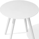 Rounded Metal Outdoor Side Table - White