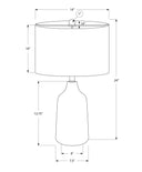 Concrete Urn Table Lamp With Gray Drum Shade - Black - HomeRoots - Table Lamps - Elite Enclave Home