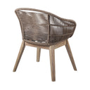 Wood Solid Wood Outdoor Dining Chair With Gray Cushion - Gray And Natural