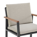 Solid Wood Outdoor Dining Chair With Taupe Cushion (Set of 2) - Light Gray