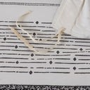 Nea - Printed Duvet Cover Set With Trims - Black / White