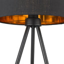 Metal Tripod Table Lamp With Black Drum Shade - Black