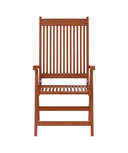 Solid Wood Indoor Outdoor Reclining Arm Chair - Mahogany Brown