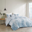 Brush Stroke - 4 Piece Oversized Reversible Comforter Set - Blue
