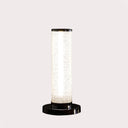 Modern Crystal And Steel Table Lamp - White Sand