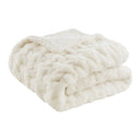 Ruched Fur - Ruched Throw - Ivory - Madison Park - Throws - Elite Enclave Home