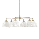Biddeford - 6 Light Beaded Pendant - White