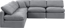 Indulge - Velvet 5 Piece Modular Corner Armless Sectional - Meridian Furniture - Stationary Sectionals - Elite Enclave Home