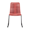 23" Metal Outdoor Dining Chair (Set of 2) - Red