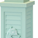 Table Lamp With Off-White Shade (Set of 2) - Teal Blue