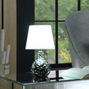 Table Lamp With White Globe Shade - Black