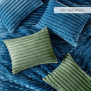 Avril - King/California King Fluffy Ribbed Plush Comforter Set - Green - Intelligent Design - Comforters & Sets - Elite Enclave Home