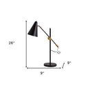 Metal Swing Arm With Black Cone Shade - Black
