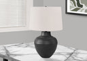 Metal Urn Table Lamp With Cream Empire Shade - Black - HomeRoots - Table Lamps - Elite Enclave Home