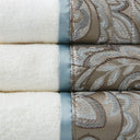 Aubrey - 6 Piece Jacquard Towel Set - Blue / Brown - Madison Park - Towel Sets - Elite Enclave Home