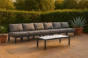 Nizuc - Outdoor Patio 6 Seat Armless Modular Sofa With Gray Frame - Meridian Furniture - Stationary Sectionals- Elite Enclave Home
