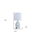 Luster Mirrored Glass Table Lamp With Night Light - White