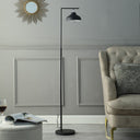LED Arc Floor Lamp With Black Metal Bowl Shade - Black - HomeRoots - Floor Lamps - Elite Enclave Home