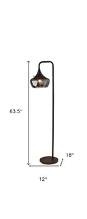Task Floor Lamp With Black Bowl Shade - Black - HomeRoots - Floor Lamps - Elite Enclave Home