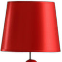 Bedside Table Lamp With Red Empire Shade - Red