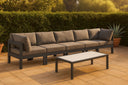 Nizuc - Outdoor Patio 5 Seat Modular Sofa With Gray Frame - Meridian Furniture - Stationary Sectionals- Elite Enclave Home