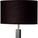 Polyresin Table Lamp With Brown Classic Drum Shade - Black