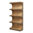 Uttermost Osrick Modern Etagere – Woodtone arched design in mindi solids and veneers with warm natural finish