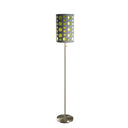 Steel Novelty Floor Lamp With Drum Shade - Silver / Gray And Green - HomeRoots - Floor Lamps - Elite Enclave Home