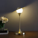Globe LED Table Lamp With Gold Novelty Shade - Gold
