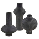 Charcoal Bloom - Indoor - Outdoor Vases (Set of 3) - Black / Gray - Uttermost - Vases & Jars - Elite Enclave Home