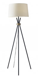 Tripod Floor Lamp With White Empire Shade - Black - HomeRoots - Floor Lamps - Elite Enclave Home