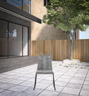 23" Metal Outdoor Dining Chair (Set of 2) - Gray