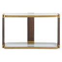 Ryles - Glass Console Table - Brass / Brown / Woodtone