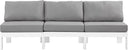 Nizuc - Outdoor Patio 3 Seat Armless Modular Sofa With White Frame - Meridian Furniture - Stationary Sectionals- Elite Enclave Home
