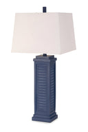 Table Lamp With White Shade (Set of 2) - Blue
