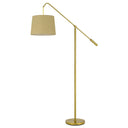 Adjustable Traditional Shaped Floor Lamp With Antiqued Brass Drum Shade - Brass - HomeRoots - Floor Lamps - Elite Enclave Home