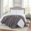 Electric Micro Fleece - Twin Heated Blanket - Gray
