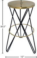 Mercury - Iron Bar Stool - Meridian Furniture - Bar Height (28" - 30") - Elite Enclave Home