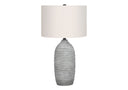 Cylinder Table Lamp With Ivory Drum Shade - Gray - HomeRoots - Table Lamps - Elite Enclave Home
