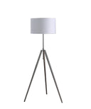 Adjustable Tripod Floor Lamp With White Shade - Chrome - HomeRoots - Floor Lamps - Elite Enclave Home