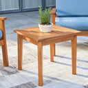 20" Square Solid Wood Outdoor Side Table - Natural
