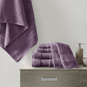 Turkish - 6 Piece Bath Towel Set - Purple - Madison Park Signature - Towel Sets - Elite Enclave Home