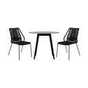 3 Piece Round Dining Set With Two Chairs - Gray And Black