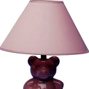 Bedside Table Lamp With Pink Empire Shade - Pink
