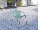 5 Piece Round Dining Set With Four Chairs - Gray And Light Blue